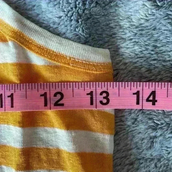 FRAME Ringer Stripe Organic Linen Racerback Tank in Kumquat Multi Size XXS NWT - Picture 5 of 9